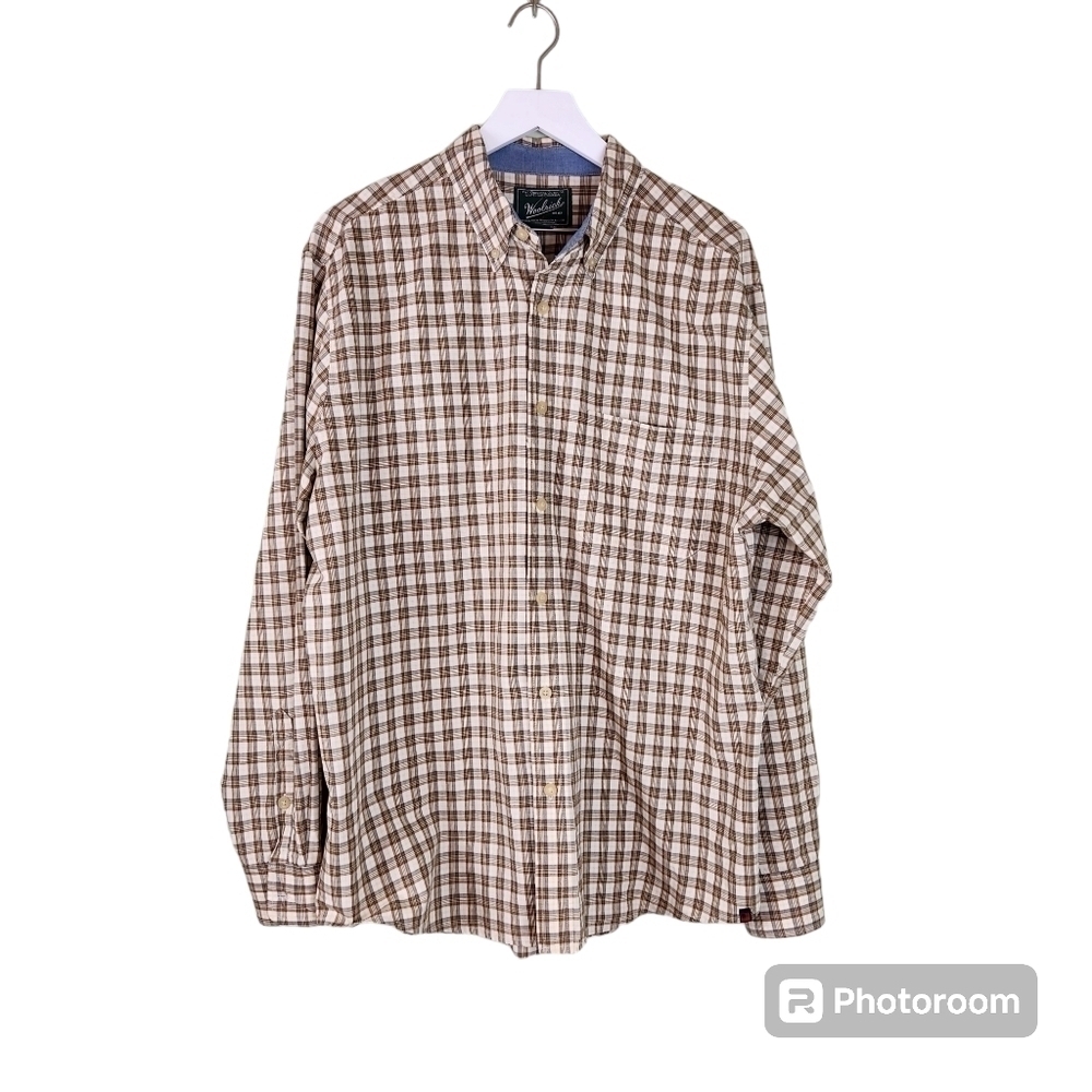 Men's Woolrich Button Down Plaid Shirt, sz L